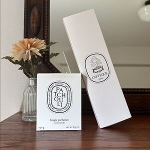 Diptyque White Scented Candle SET with matches. Both NIB